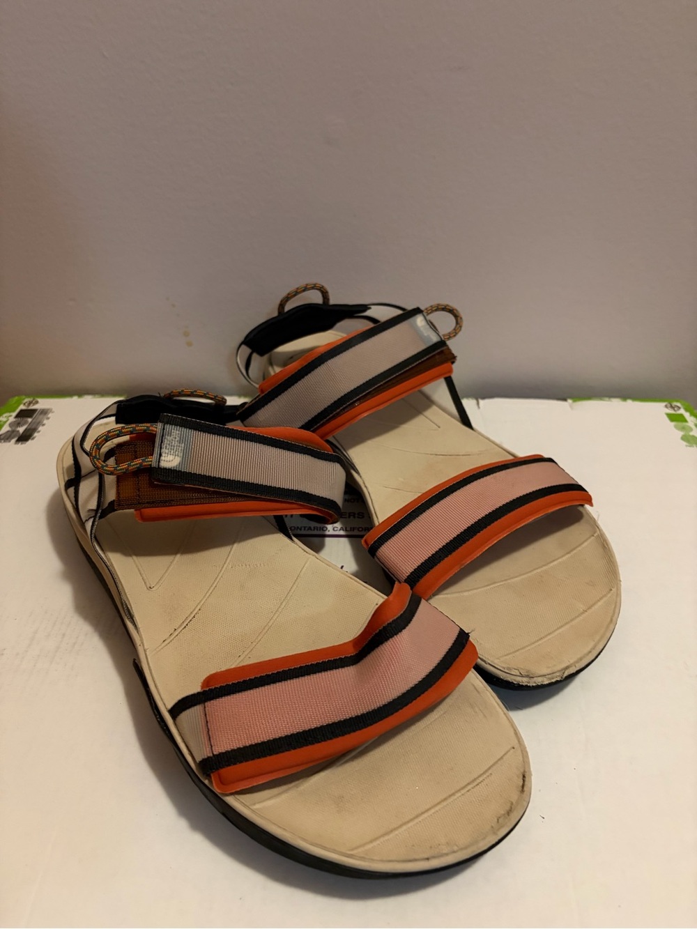 The North Face Men's Strap Sandals in Pink and Orange Accent
